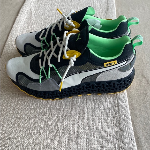 Puma Other - Puma Black and White Sneakers with Green Accents